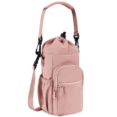 BABYYER Large Capacity Portable Water Bottle Bag 32oz 40oz Insulated Water Bottle Carrier Sling Bag with Strap and Phone Pocket, Pink | Target