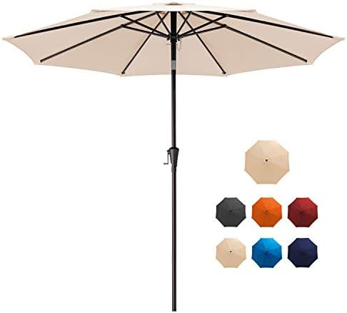 MUCHENGHY 9ft Patio Umbrella Outdoor Umbrella Patio Table Umbrella Garden Market Umbrella UV Prot... | Amazon (US)