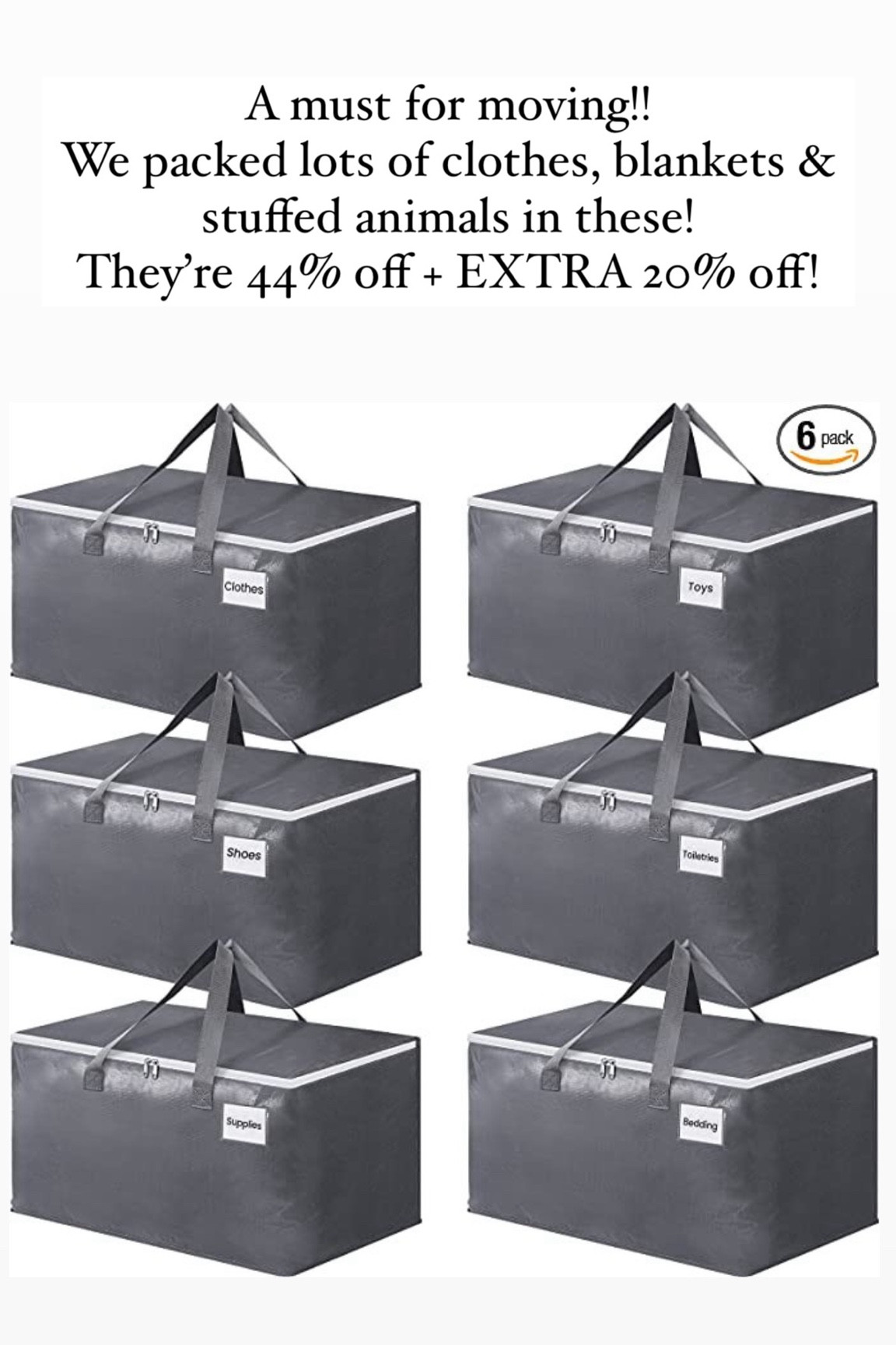 Amazon prime day deal, heavy duty totes for storage and moving!

#LTKSaleAlert #LTKFindsUnder50