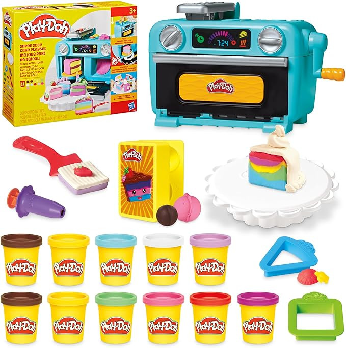 Play-Doh Super Slice Cake Playset, Toy Oven with Play Kitchen Accessories & 11 Modeling Compound ... | Amazon (US)