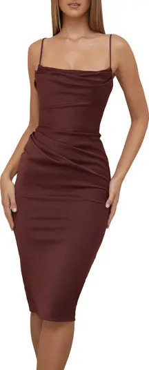 Anja Satin Corset Midi Dress | Nordstrom