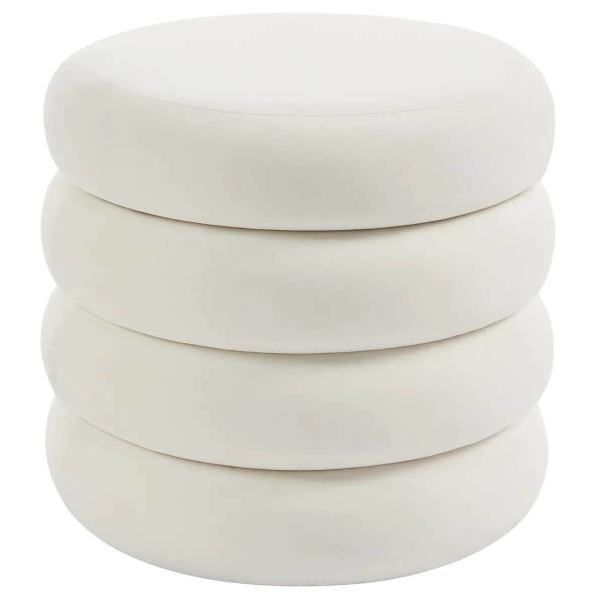 Leiani Modern 19.5" Wide Boulce/Velvet/Linen Upholstered Round Storage Ottoman | Wayfair North America
