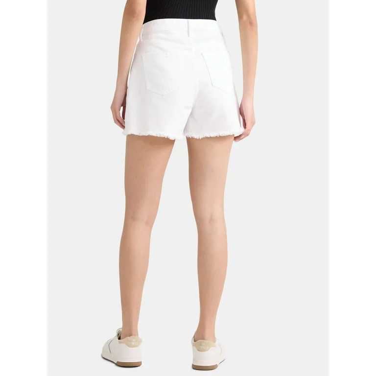 Time and Tru Women's High Rise Denim Short, 4" Inseam, Sizes 2-20 | Walmart (US)