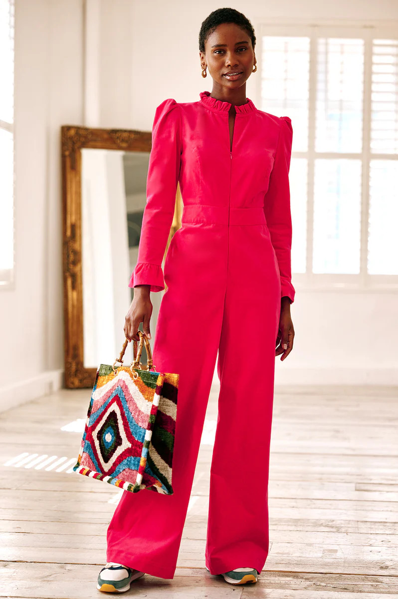 Zip Front Jumpsuit | Fuchsia | Aspiga