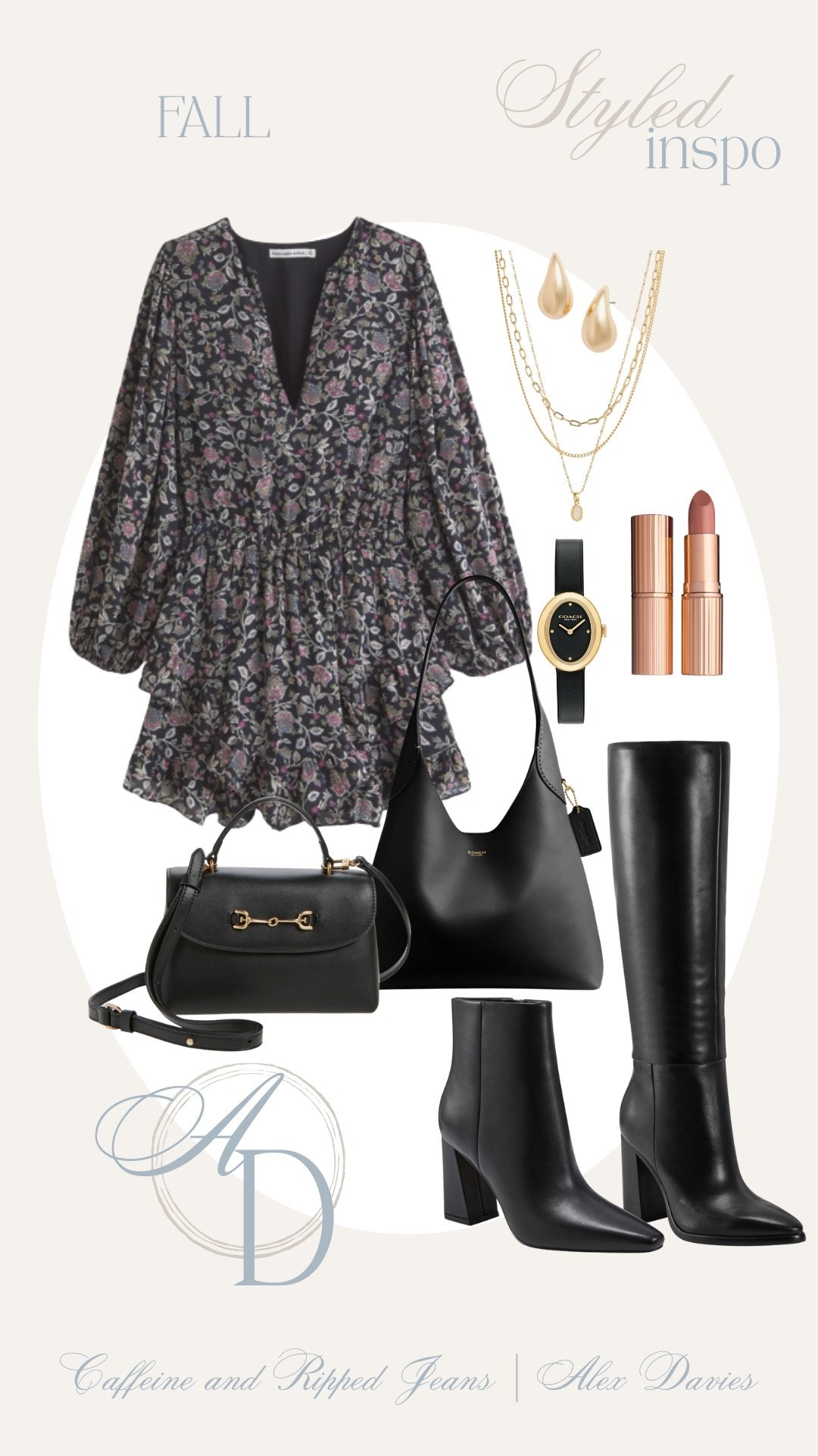 // mini dress for fall // floral dress from Abercrombie // Abercrombie dress // wedding guest dress for fall // fall wedding guest dress // fall dress // fall dress inspo // black boots // tall black boots // black booties // 

#LTKFallSale #LTKSeasonal #LTKSaleAlert