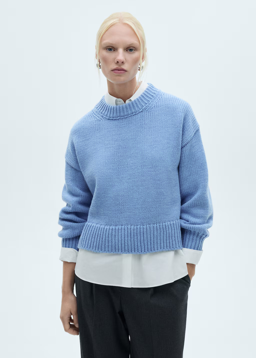 Round-neck knitted sweater - Women | MANGO USA | Mango (US/MX/AU)