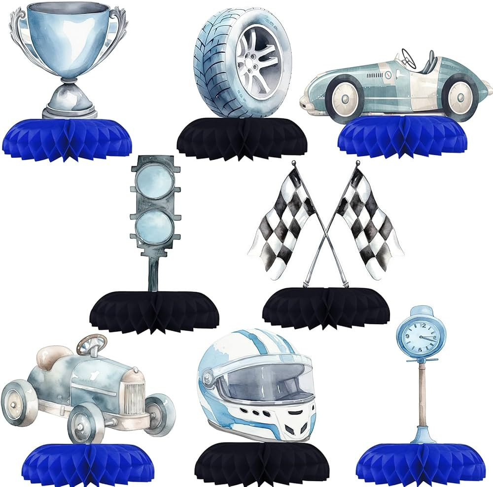 Race Car Party Decorations - Honeycomb Centerpieces for Racing Birthday Decor - Race Car Table De... | Amazon (US)