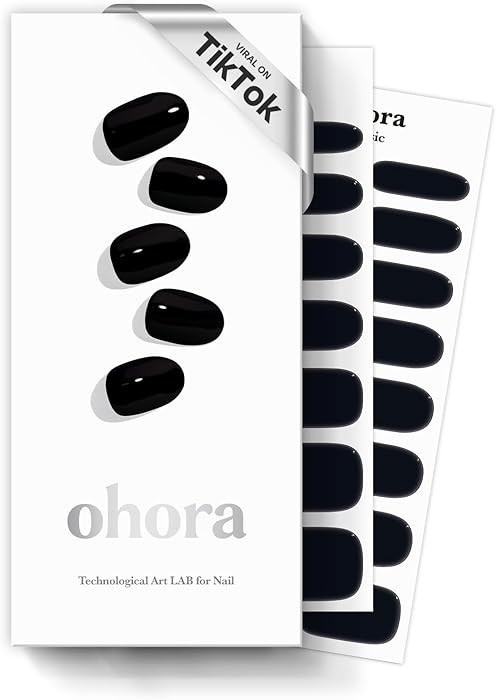 ohora Semi Cured Gel Nail Strips (N Onyx) - Dark, Solid, Works with Any UV/LED Lamps, Salon-Quali... | Amazon (US)