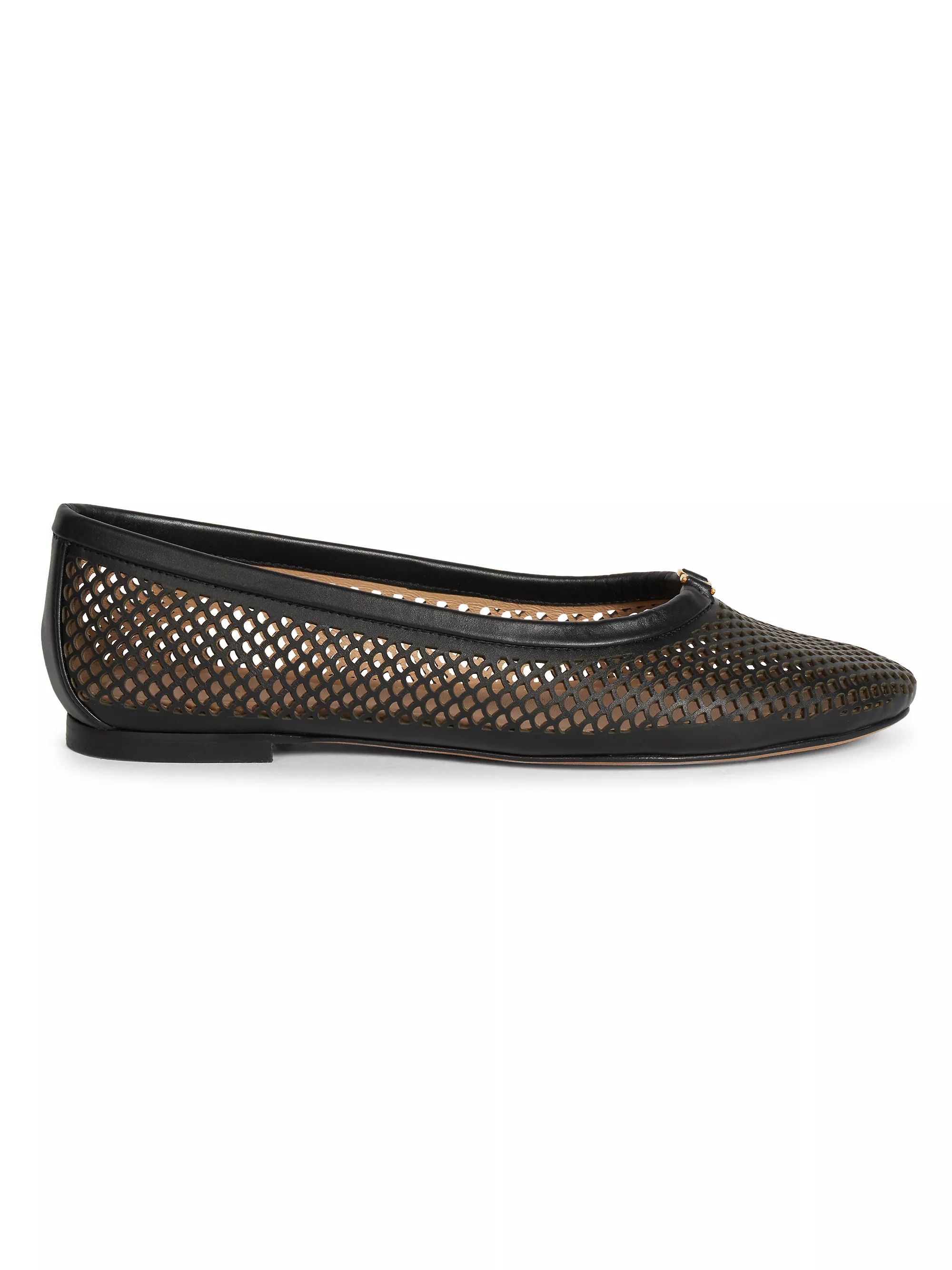 Marcie Perforated Leather Ballerina Flats | Saks Fifth Avenue