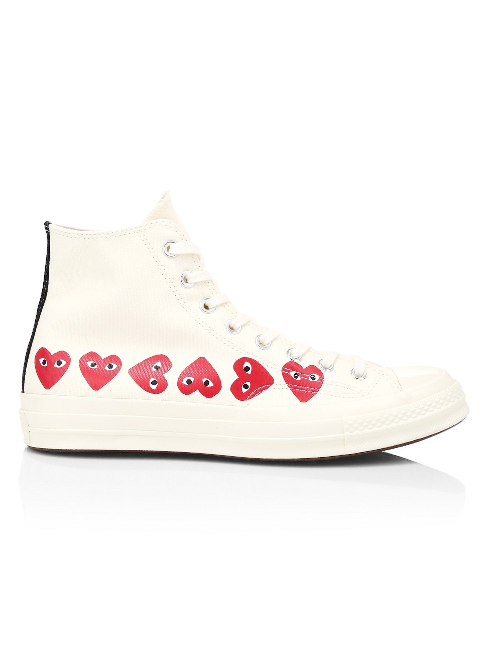 Men's CdG PLAY x Converse Unisex Chuck Taylor All Star Multi Heart High-Top Sneakers - Off White - S | Saks Fifth Avenue
