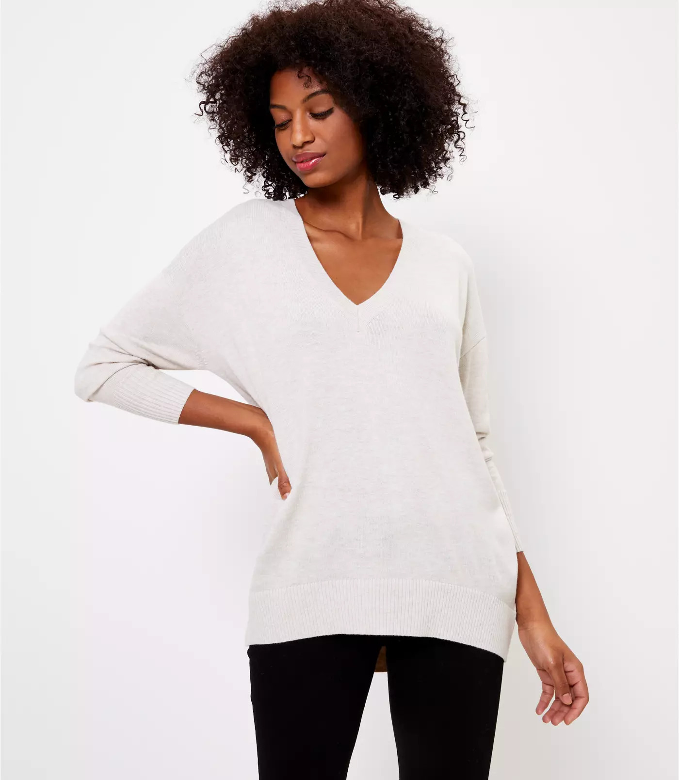 V-Neck Tunic Sweater | LOFT | LOFT
