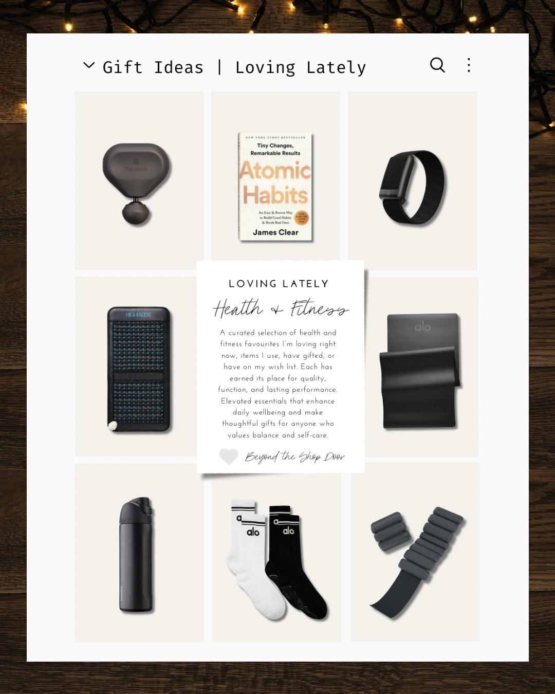 Gift Ideas - Health & Fitnesss

A curated selection of health and fitness favourites I’m loving right now, items I use, have gifted, or have on my wish list. Each has earned its place for quality, function, and lasting performance. 

Elevated essentials that enhance daily wellbeing and make thoughtful gifts for anyone who values balance and self-care.

#LTKOver40 #LTKActive #LTKGiftGuide