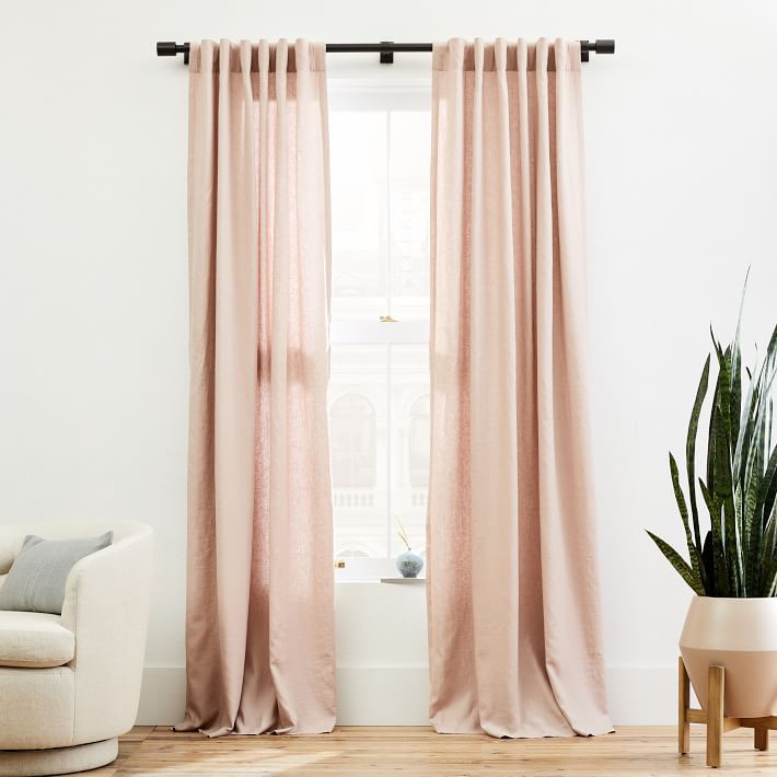 European Flax Linen Curtain - Adobe Rose | West Elm (US)