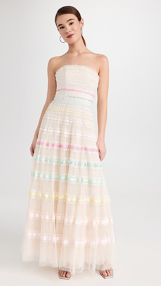 Rainbow Strapless Gown | Shopbop