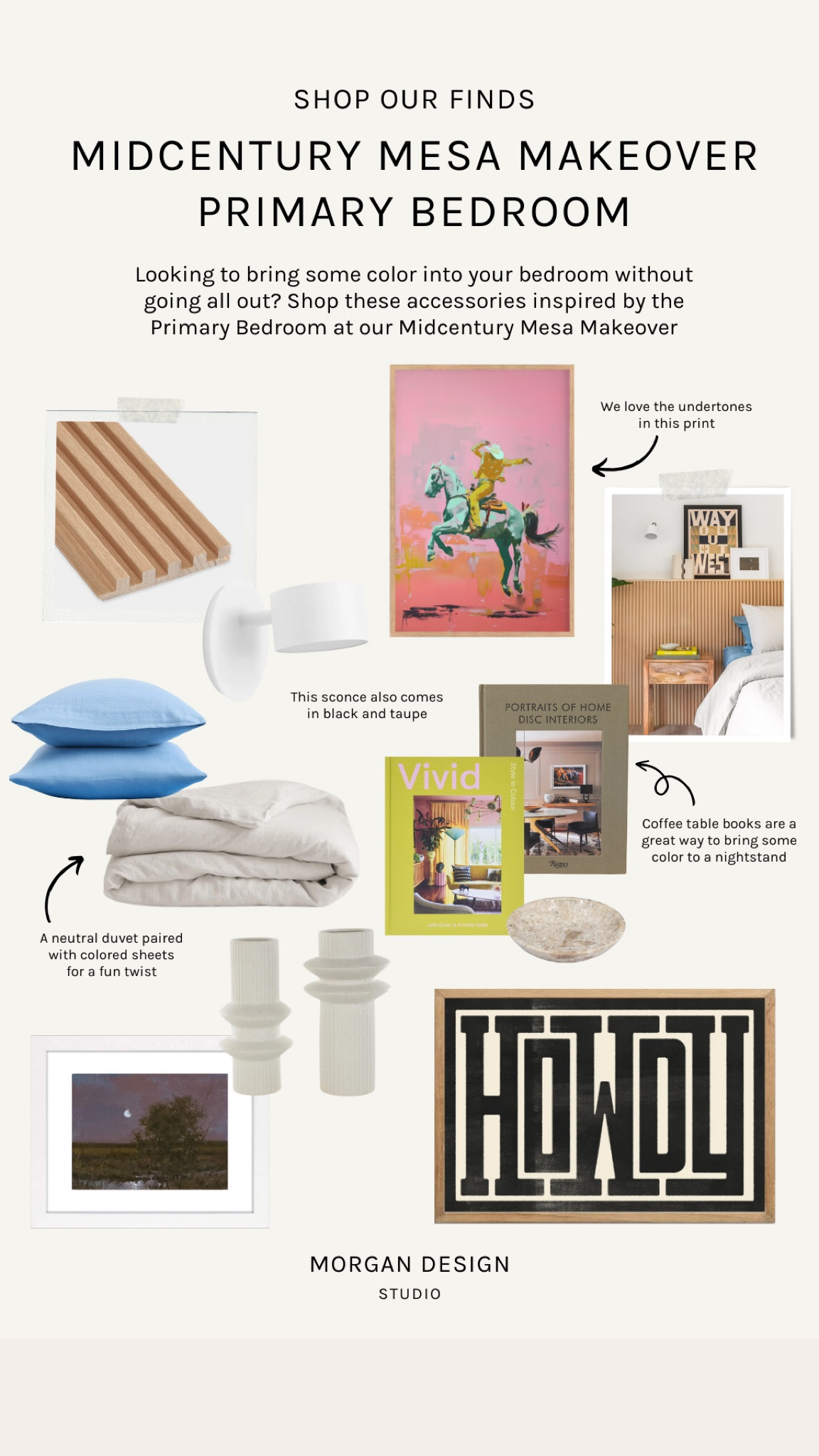 Looking to bring some color into your bedroom without going all out? Shop these accessories inspired by the Primary Bedroom at our Midcentury Mesa Makeover 🖼️

 #homemakeover #homedecor

#LTKFindsUnder100 #LTKHome #LTKFindsUnder50
