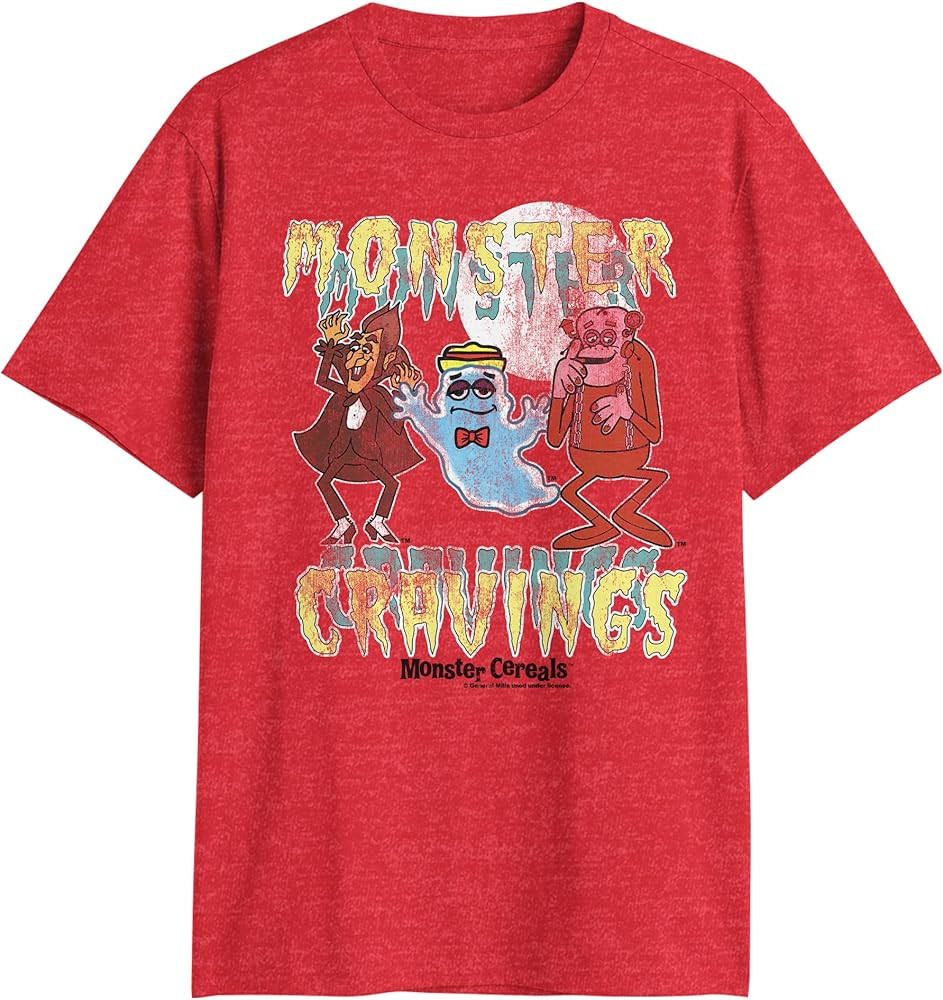 Monster Cereal Count Chocula Franken Berry Boo Berry Funny Vintage Classic Men's Adult Graphic Te... | Amazon (US)
