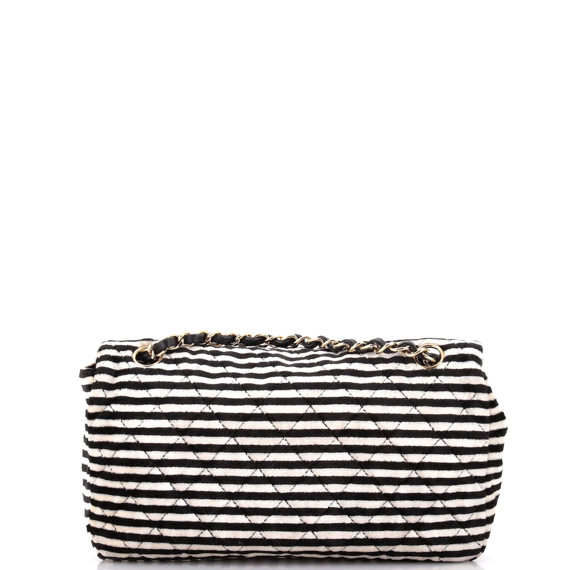 CC Chain Flap Bag Quilted Striped Velvet Medium | Shop Simon