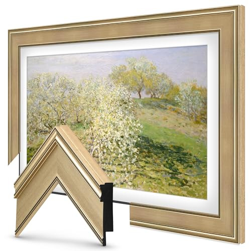 Champagne 50" Premiere Deco TV Frame - Compatible ONLY with Samsung The Frame TVs (Fits 2021-2026, LS03A, LS03B, LS03C, LS03D, LS03FA) | Amazon (US)