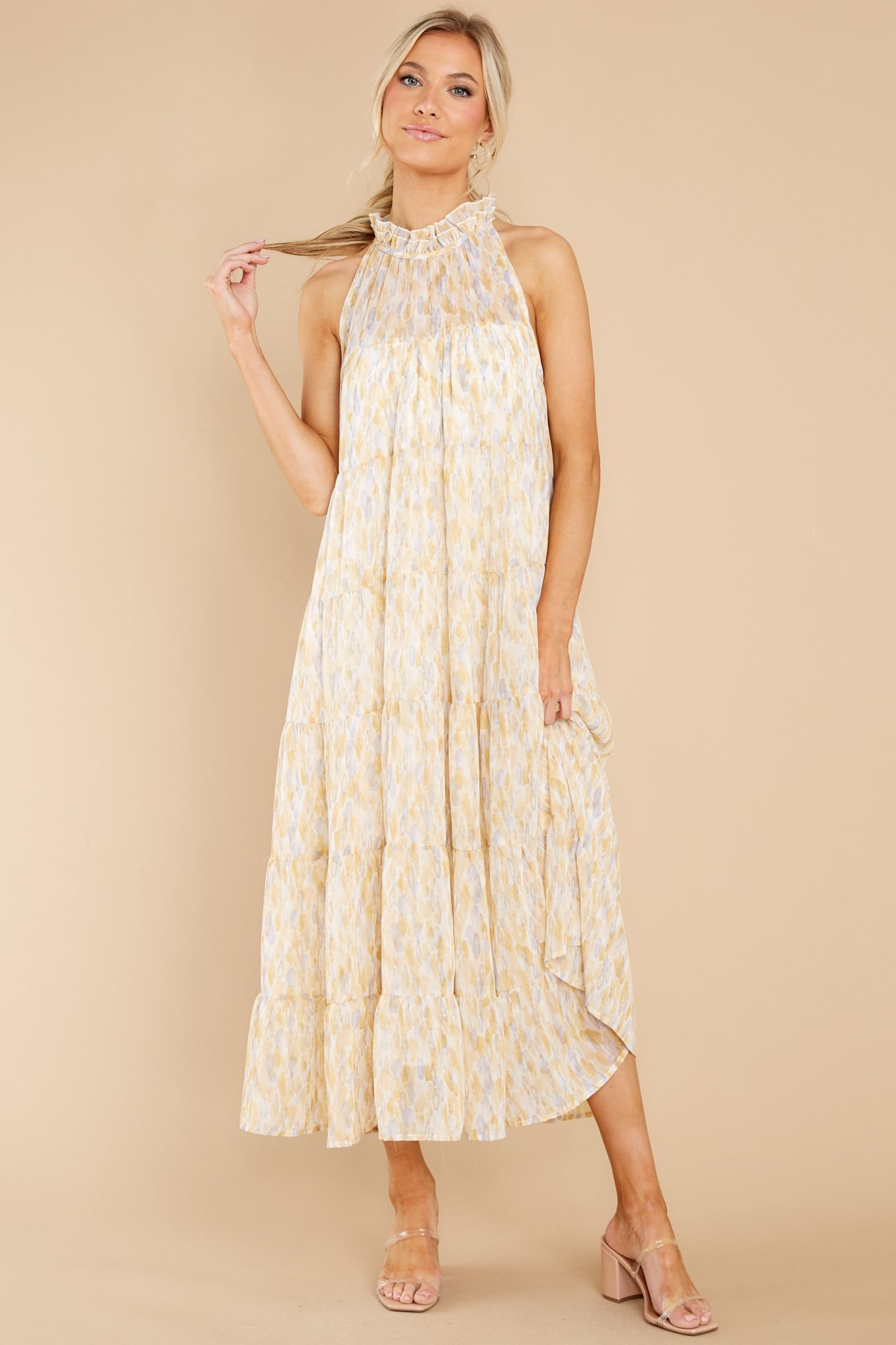 Petal Showers Yellow Multi Maxi Dress | Red Dress 