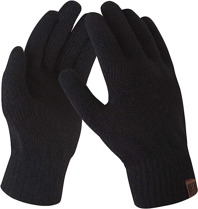 Women's Winter Touchscreen Stretch Thermal Magic Gloves Warm Wool Knitted Thick Fleece Lined Text... | Amazon (US)