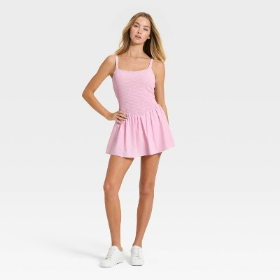 Women's Drop Waist Smocked Active Dress - JoyLab™ Light Pink XL | Target