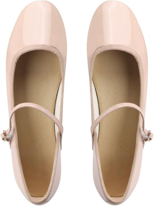 Julymens Women's Mary Jane Ballet Flats Round Toe Low Top Buckled Dressy Shoes | Amazon (CA)