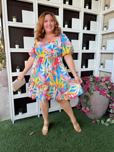 In love with this gorgeous sundress, the colorful print is bright, bold and oh so much fun! I’m wearing the 1XL. My shoes and bag are old but I’ve tagged similar items to give you the same summery, light vibe. 

#LTKcurves #LTKunder100 #LTKSeasonal