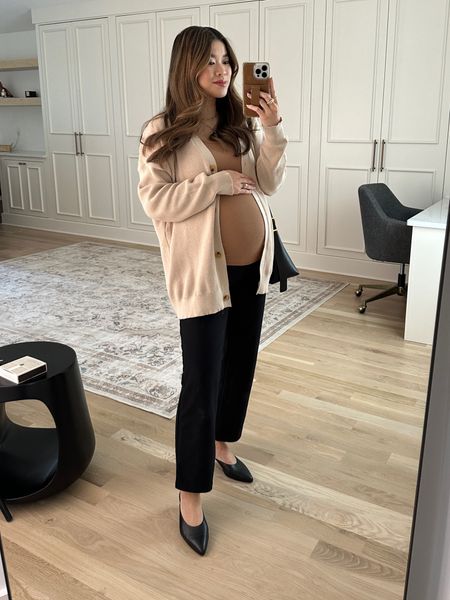 Bump friendly work outfit! 
Pants size small, top size XS, sweater size medium 

maternity outfit ideas,maternity fashion,petite fashion,second trimester outfit ideas,how to dress cute pregnant,bump friendly outfit ideas, third trimester, maternity pants 

#LTKbump #LTKfindsunder50 #LTKbaby