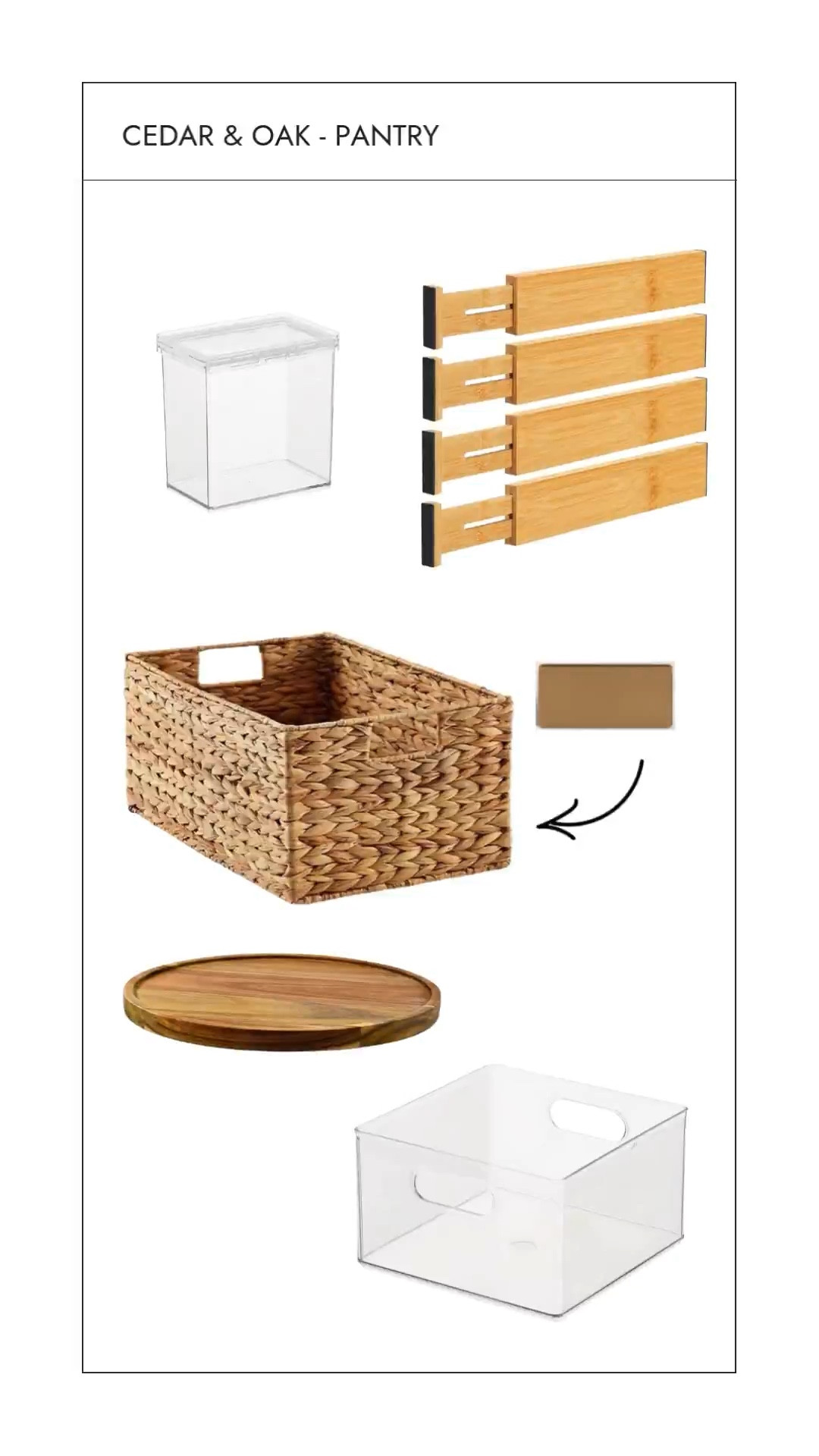 Cedar & Oak Pantry is filled with serene, natural products, making this often used space a place of calm and order.  Amazon, The Container Store, Target, and Neat Method help make this pantry complete  

#LTKFindsUnder100 #LTKFindsUnder50 #LTKHome