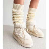 Cream Chunky Rib Knit Leg Warmers New Look | New Look (UK)