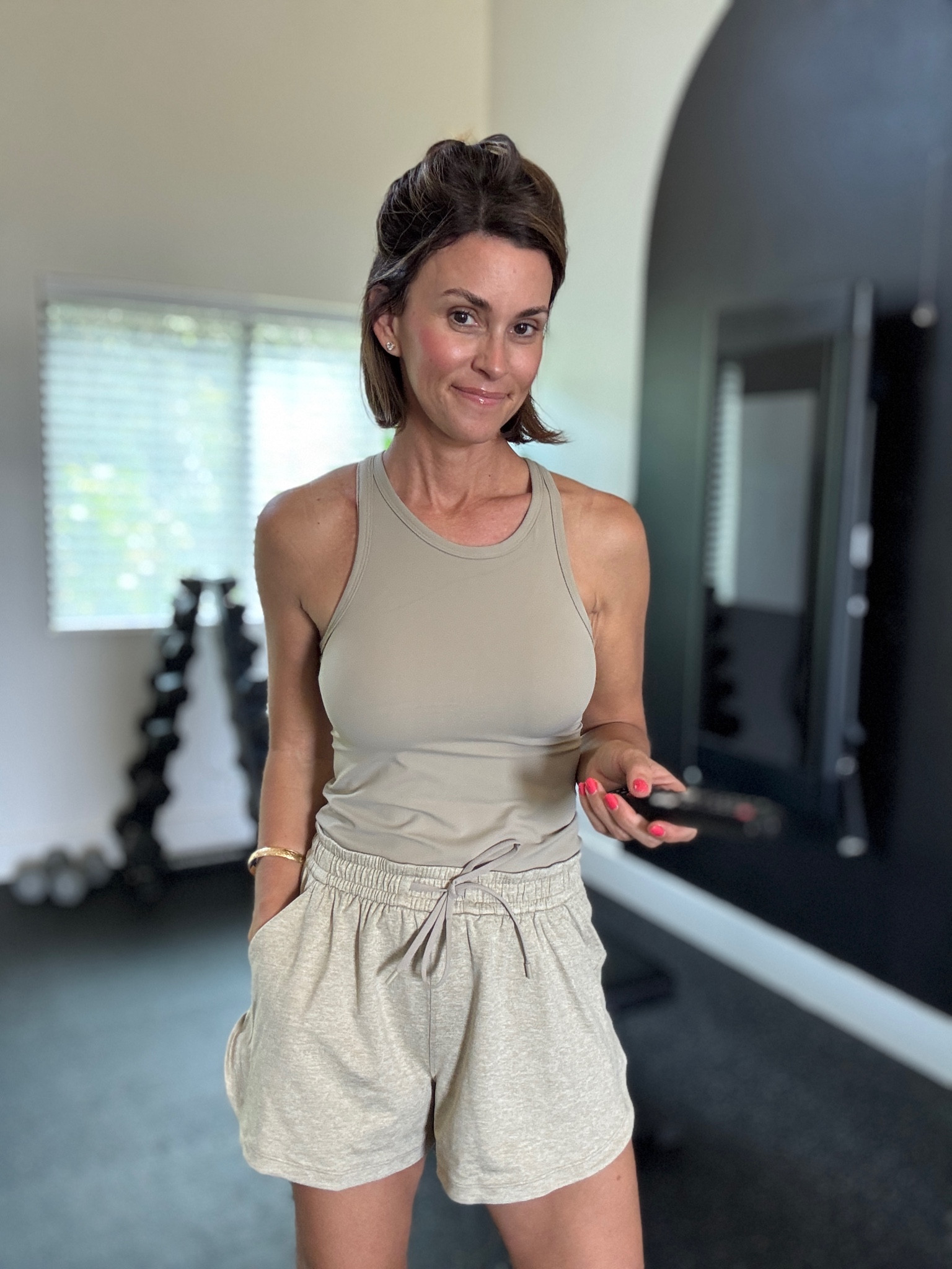 Shorts run a bit big. 
Love this color way!!

#LTKOver40 #LTKFitness #LTKActive