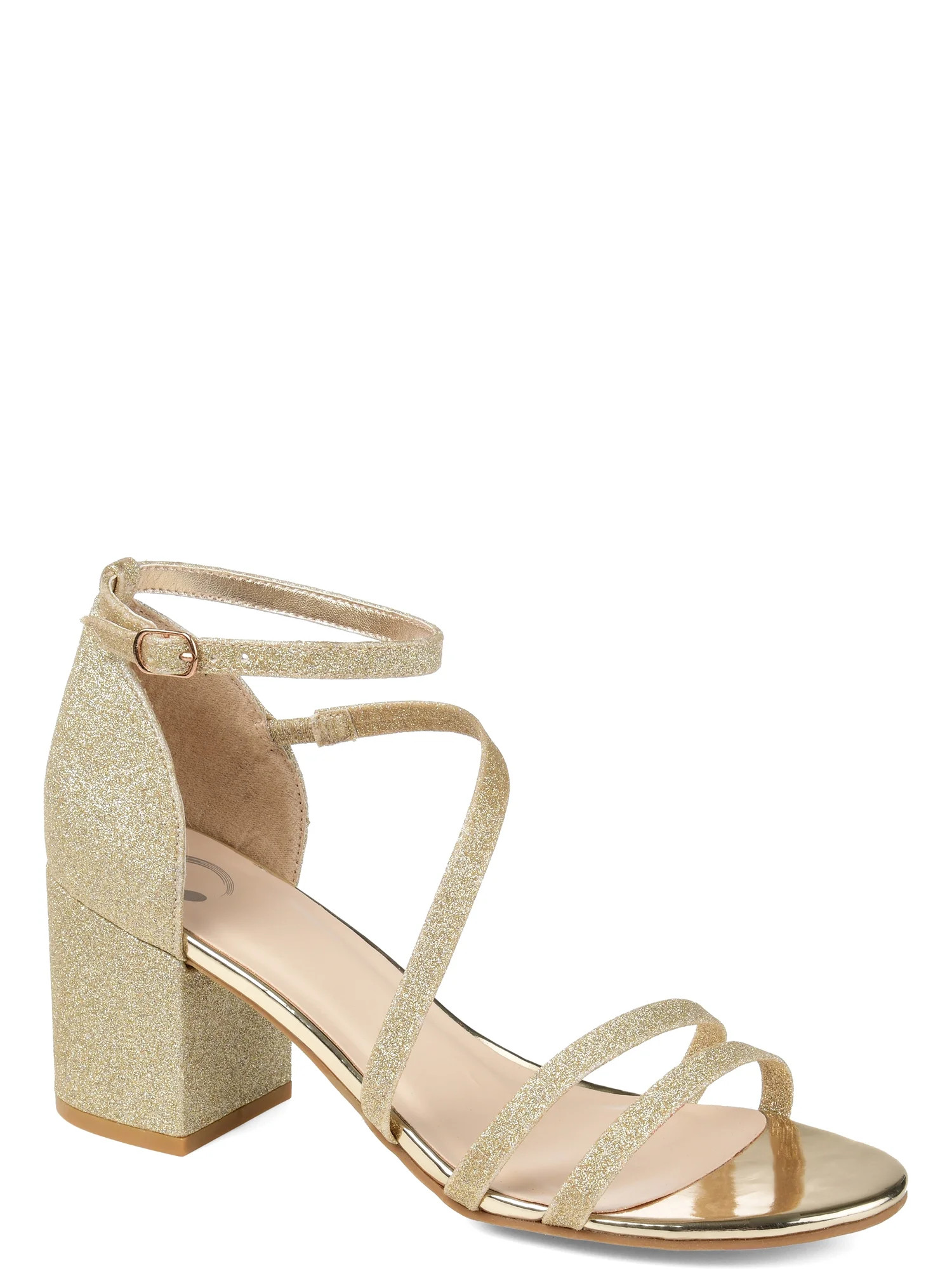 Brinley Co. Women’s Glitter Crossover Strap Pumps - Walmart.com | Walmart (US)