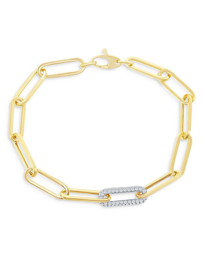 Diamond Paperclip Bracelet in 14K White & Yellow Gold, 0.70 ct. t.w. - 100% Exclusive | Bloomingdale's (US)