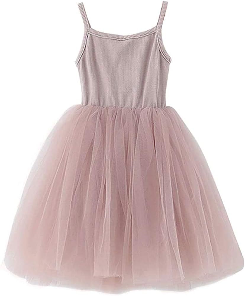 Baby Girls Tutu Dress Sleeveless Infant Toddler Sundress Tulle Bubble 5 Layers | Amazon (US)