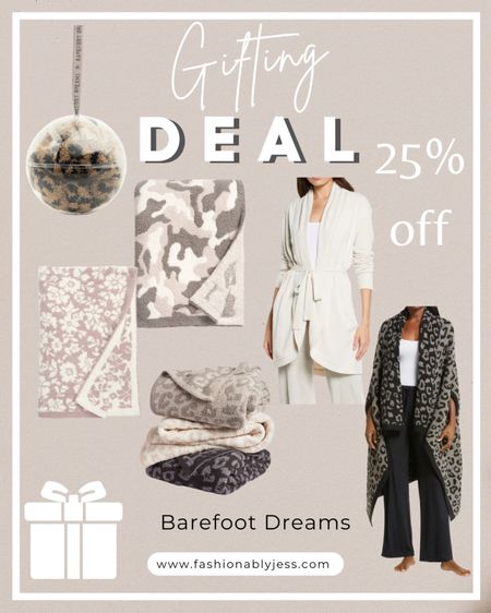Gift a throw blanket, cardigan, or robe with this Barefoot Dreams sale! Now 25% off! 

#LTKHoliday #LTKsalealert #LTKGiftGuide