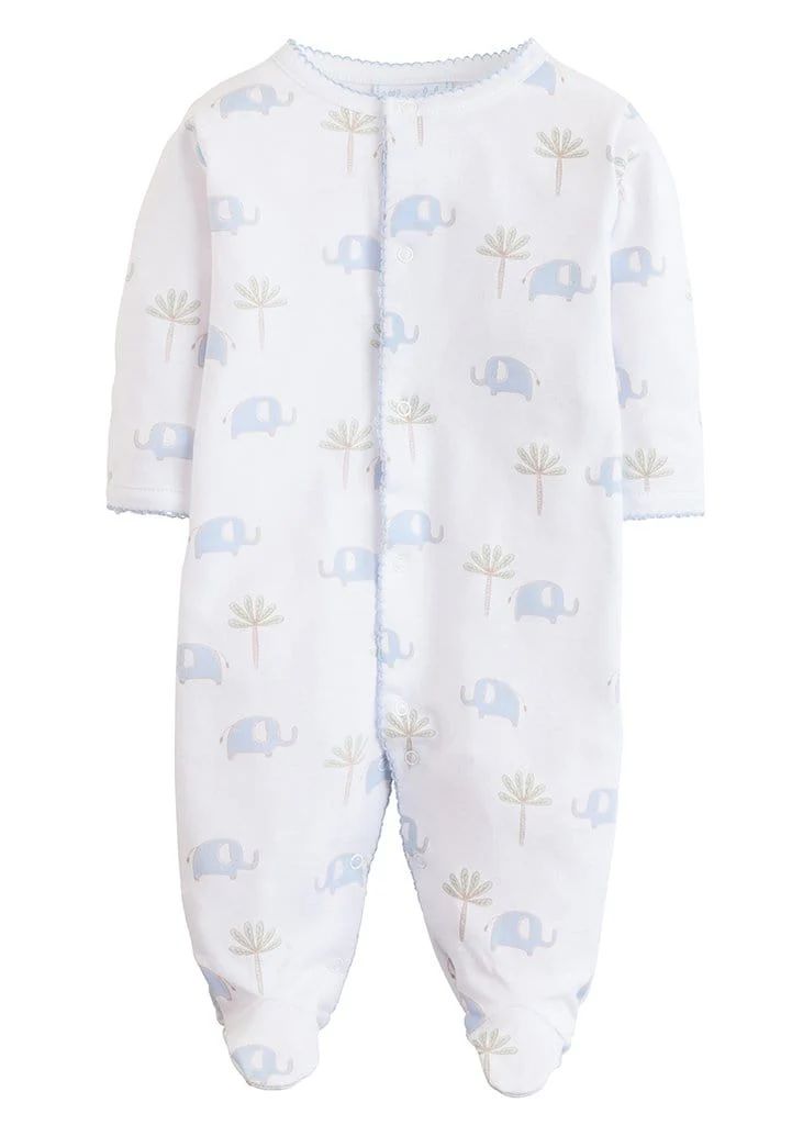 Printed Footie - Blue Elephant | Little English