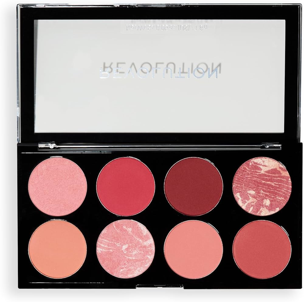 Revolution, Ultra Blush Palette, 8 Pigmented Shimmer & Matte Makeup Shades, Blendable Powder Blus... | Amazon (US)