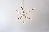 Sputnik Chandelier, Mid Century Modern Atomic Starburst Pendant Lighting Fixture, Brass Ceiling Moun | Amazon (US)