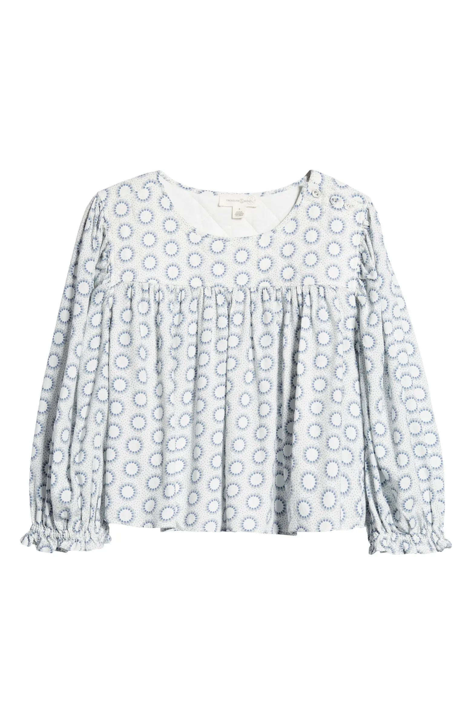 Treasure & Bond Print Popover Blouse | Nordstrom | Nordstrom