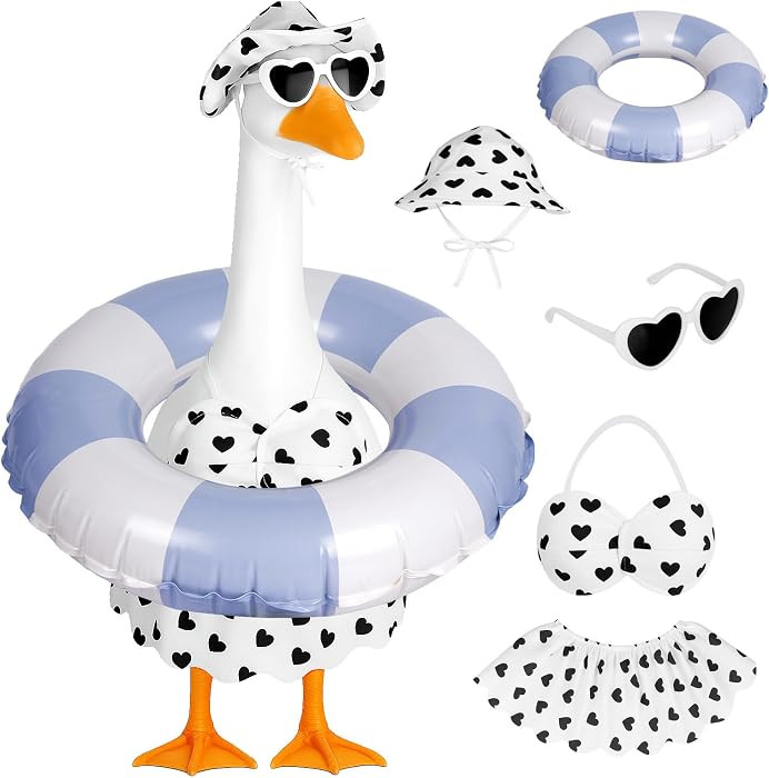 Hawaiian Porch Goose Outfits Summer Bikini Goose Costume Fits 23" Goose Statue with Hat Sunglasse... | Amazon (US)