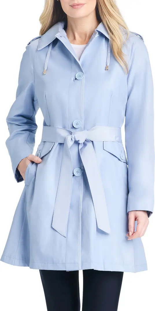 fit & flare trench coat with removable hood | Nordstrom