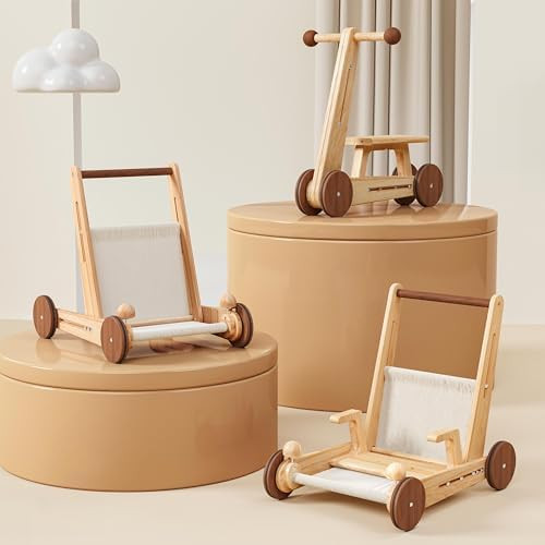 Woodtoe Wooden Baby Walker, 4-in-1 Montessori Baby Push Walker, Adjustable Speed Baby Push Toys, ... | Amazon (US)