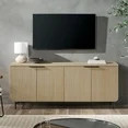 Walker Edison 69” Scandinavian 4-Door Reeded-Front TV Stand for TVs up to 75", Coastal Oak/Blac... | Walmart (US)