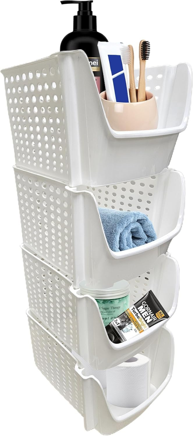 TidyFriend Small Stackable Storage Bins for Toy Organizer and Storage 4 Pack, Toy Storage Organiz... | Amazon (US)