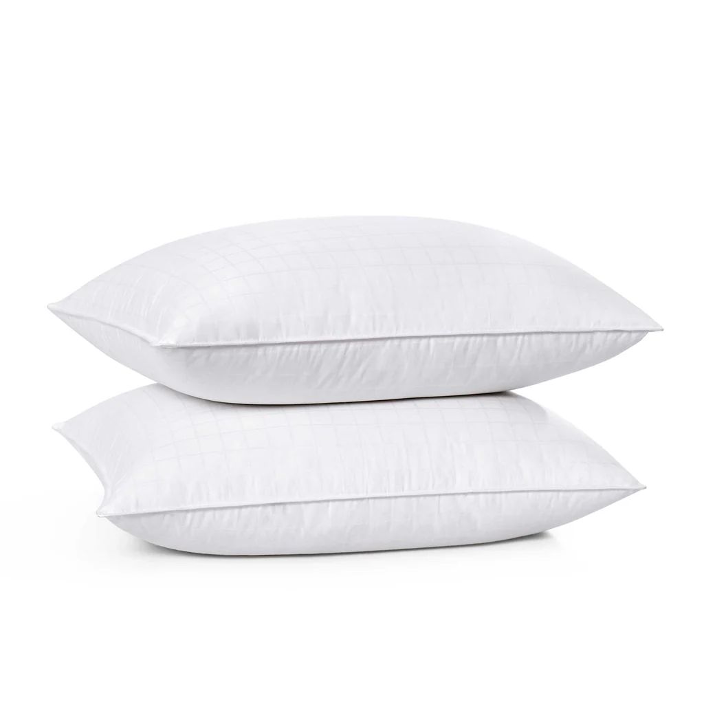 2 Pack Premium Down Around Pillow Medium Support, Pillow-in-a-pillow design, 300 TC, 100% Cotton ... | Puredown.Inc