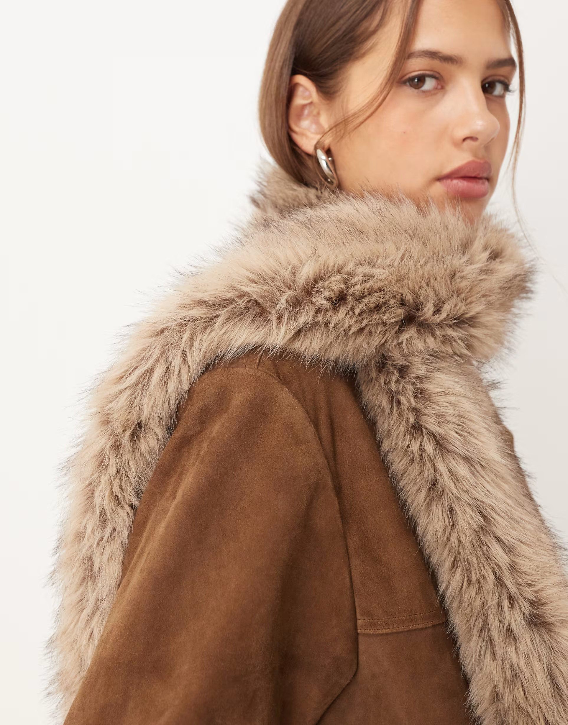 ASOS DESIGN faux tipped fur skinny scarf in natural | ASOS | ASOS (Global)