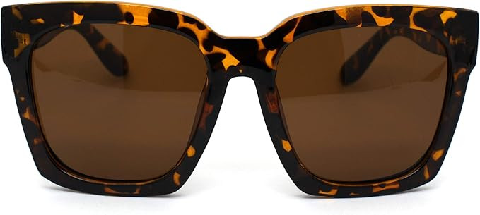 Womens Boyfriend Style XXL Oversize Horned Rim Thick Plastic Sunglasses | Amazon (US)