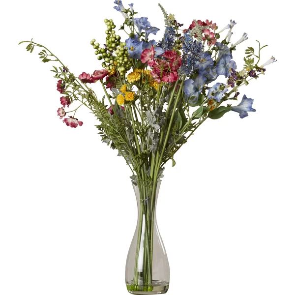 Garden Mixed Floral Arrangement in Vase | Wayfair North America