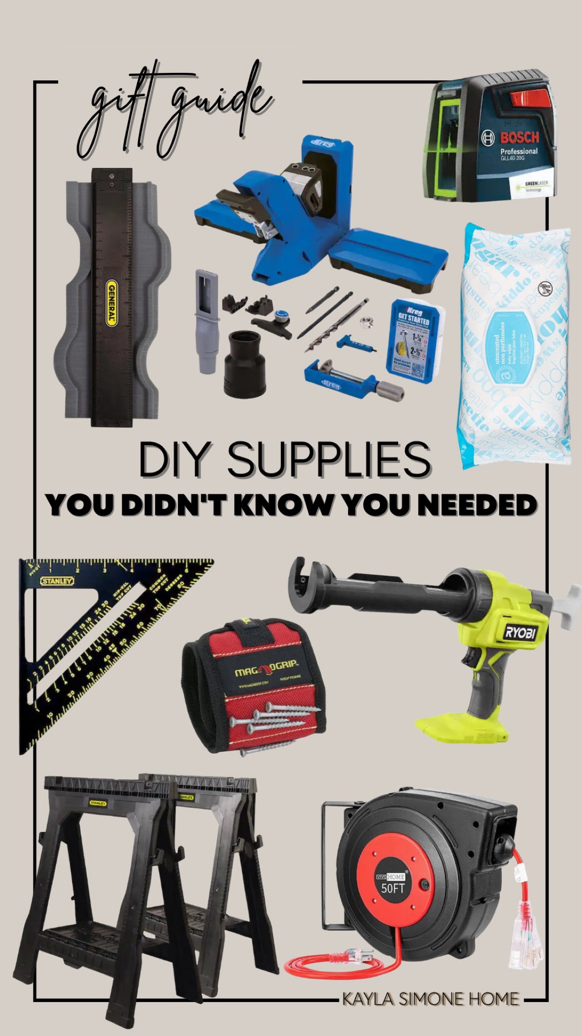 If you’re still looking for gifts for the DIY-er in your life, these changes the game for me -especially the caulk gun, pocket hole kit and contour gauge! 

#LTKunder100 #LTKGiftGuide #LTKHoliday