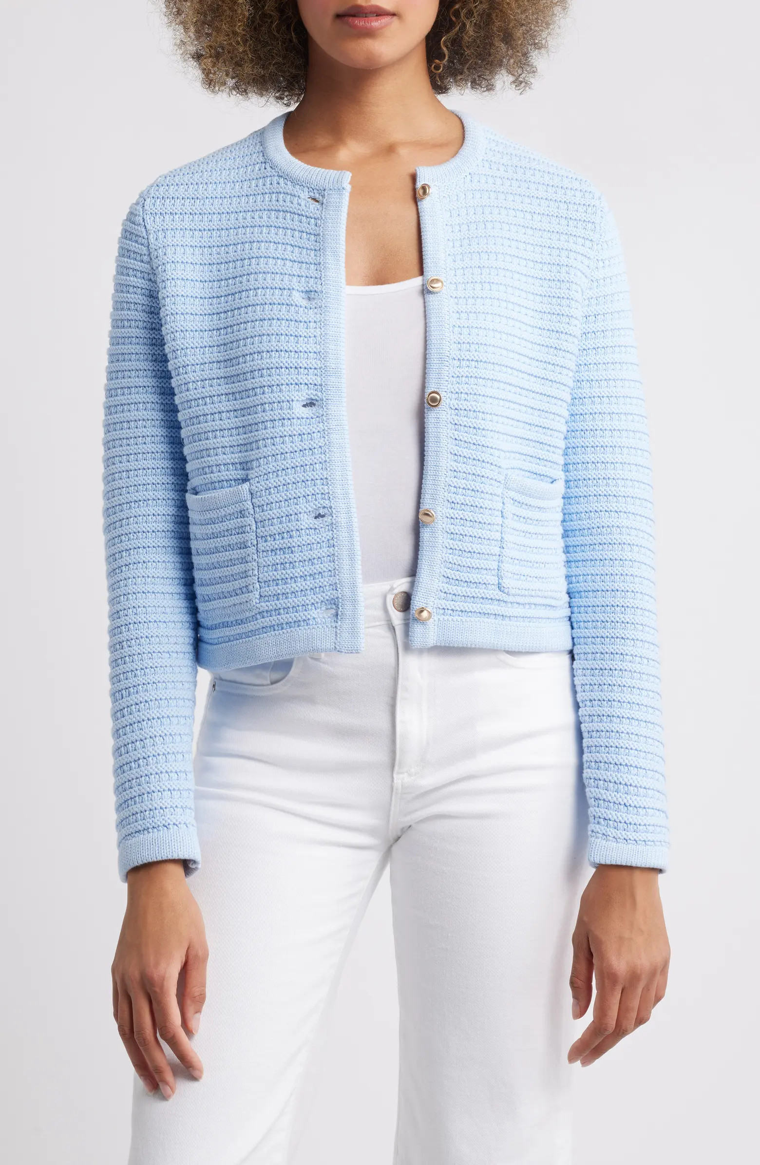 Textured Pima Cotton Cardigan | Nordstrom